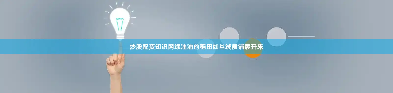 炒股配资知识网绿油油的稻田如丝绒般铺展开来